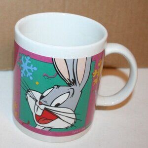 Bugs Bunny Looney Tunes White/Pink/Green Ceramic Coffee Mug  12 oz